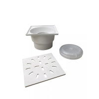 Трапп верт. D110 пластиковая решетка 150х150 сухой затвор