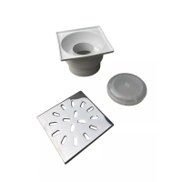 Трап верт. D110 нержавіюча  решітка 150х150 сухий затвор Трап верт. D110 нержавіюча  решітка 150х150 сухий затвор