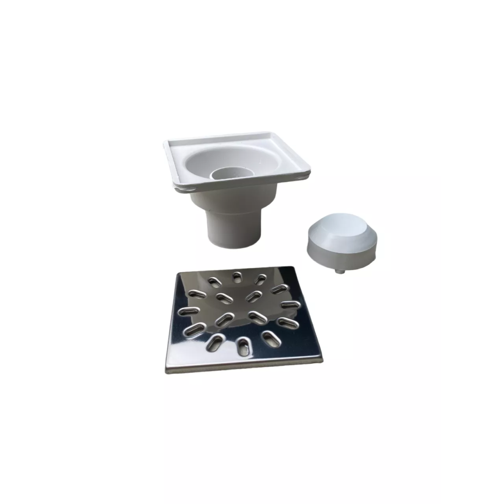 Трапп верт. D50 нержавеющая решетка 100х100 гидрозатвор Трапп верт. D50 нержавеющая решетка 100х100 гидрозатвор