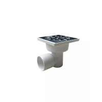 Horizontal drain D50 stainless steel grate 100 x100 water seal Horizontal drain D50 stainless steel grate 100 x100 water seal