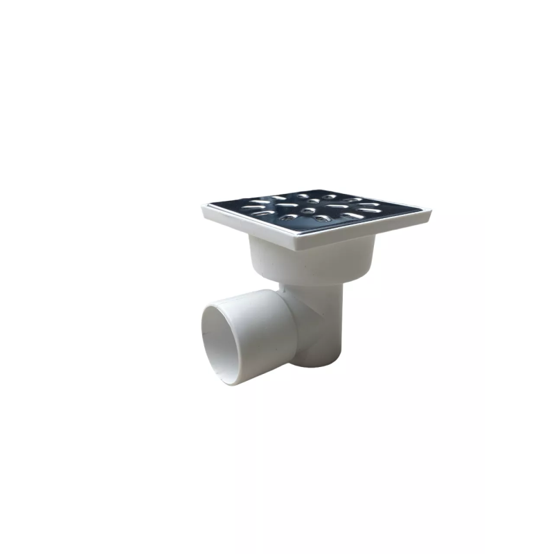 Трап горизонт. D50 нержавеющая решетка 100х100 гидрозатвор