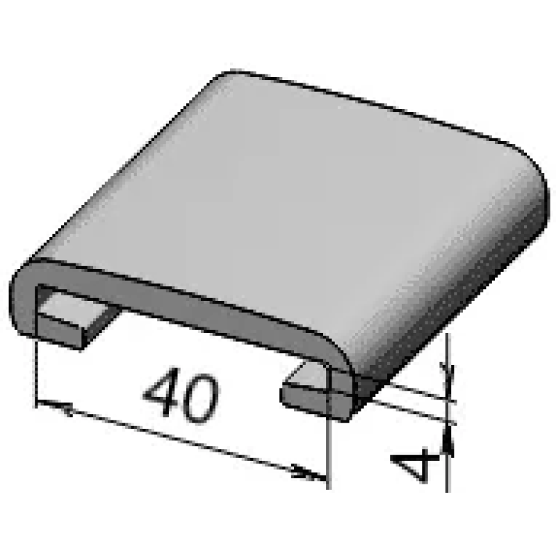 профиль ПВХ (поручень для перил 40*4 серый)