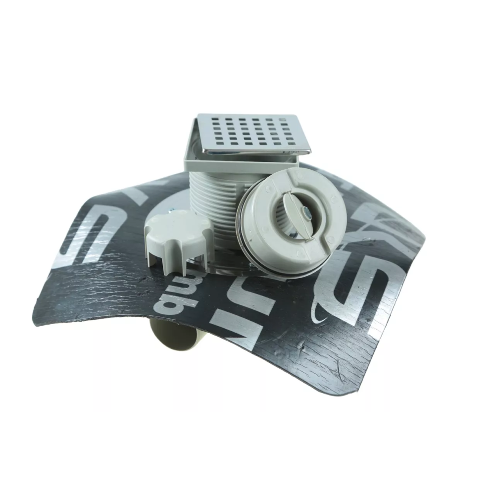 Двокорпусний трап 15*15см з бітумною мембраною, горизонтальний вихід D50 Двокорпусний трап 15*15см з бітумною мембраною, горизонтальний вихід D50