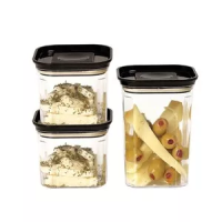 Set of Smart acrylic containers (3 pcs) with black lid, 2 pcs 0.5 l, 1 pc - 1 l Set of Smart acrylic containers (3 pcs) with black lid, 2 pcs 0.5 l, 1 pc - 1 l