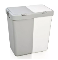 Корзина для белья двойная 40+40л, корзина для сортировки грязного белья 40+40л