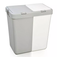 Кошик для білизни подвійний 40+40л, корзина для сортування брудної білизни 40+40л