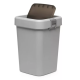 Відро для сміття на 18л пластикове сіре, з поворотною кришкою 27,5*27,5*41см