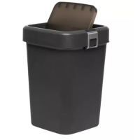 Мусорное ведро на 18л пластиковое антрацит, с поворотной крышкой 27,5*27,5*41см Мусорное ведро на 18л пластиковое антрацит, с поворотной крышкой 27,5*27,5*41см