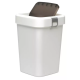 Відро для сміття на 18л пластикове біле, з поворотною кришкою 27,5*27,5*41см