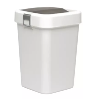 Відро для сміття на 8л пластикове біле, з поворотною кришкою 22,5*22,5*30см Відро для сміття на 8л пластикове біле, з поворотною кришкою 22,5*22,5*30см