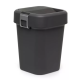 Відро для сміття на 8л пластикове чорне, з поворотною кришкою 22,5*22,5*30см