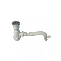 Siphon with flexible pipe 65mm diameter, 32mm pipe, with side outlet Siphon with flexible pipe 65mm diameter, 32mm pipe, with side outlet