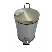 4516.3163 Round pedal trash can 40l chrome, diameter 31cm, height 64cm
