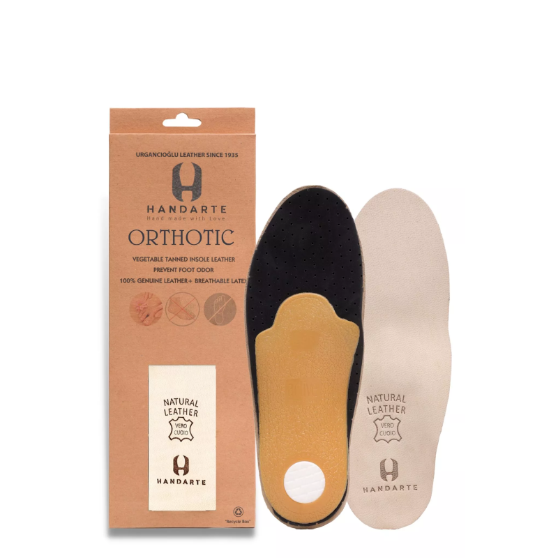 Стельки кожаные ортопедические с активированным углем ORTHOTIC (45-46 размер)