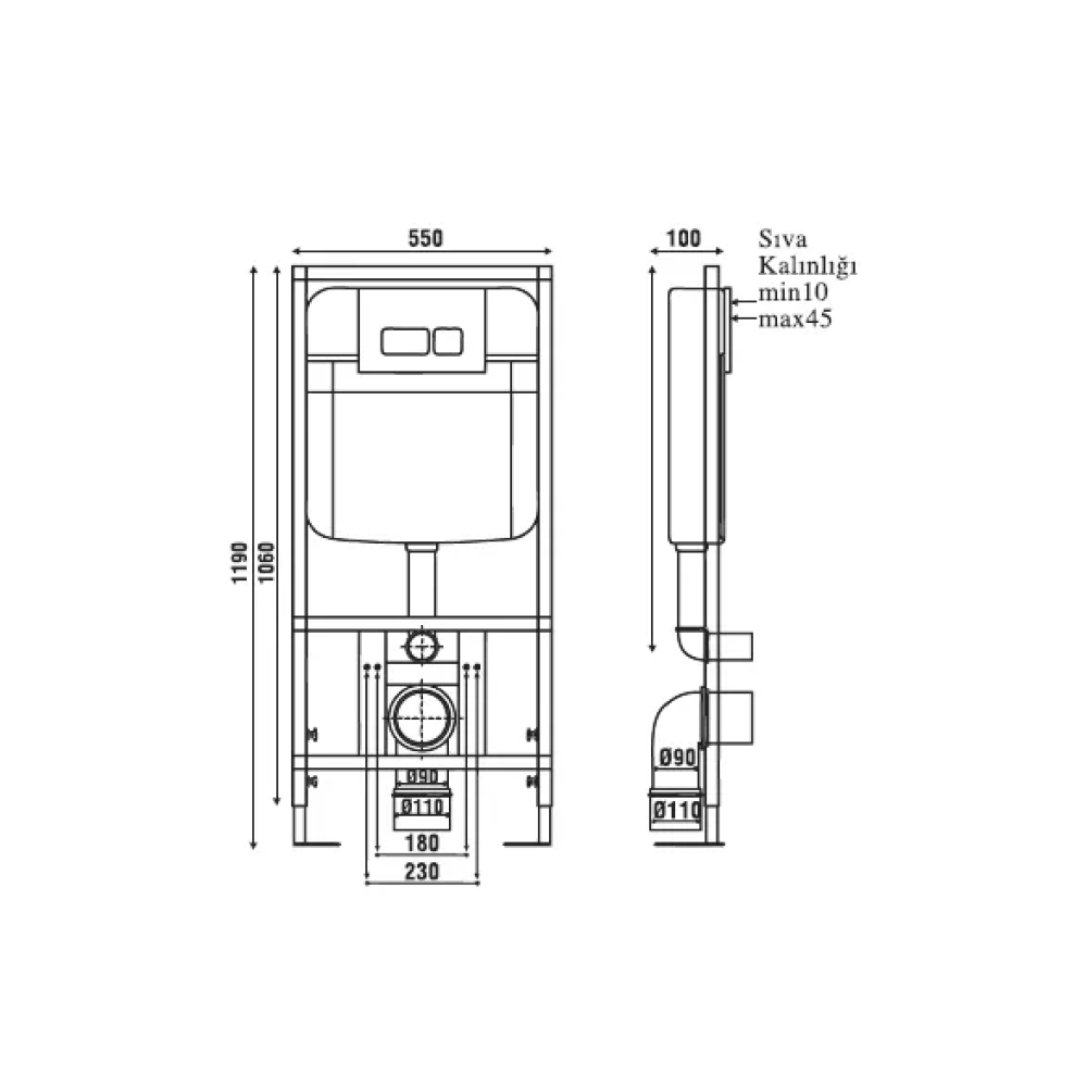 0026 Установка NKP для унитаза, одинарная нога 0026 Установка NKP для унитаза, одинарная нога