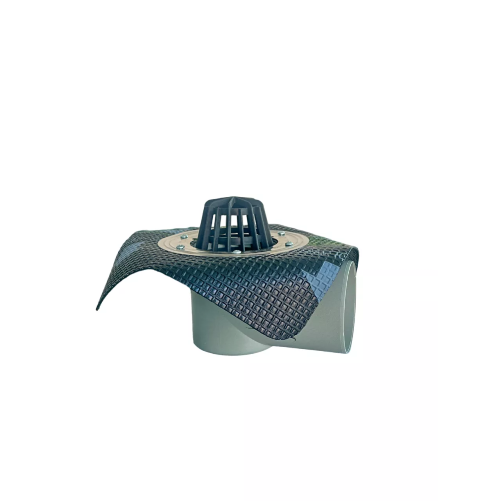 5021 Трап-воронка с горизонтальным выходом 100мм, нержавеющим фланцем и листоуловителем 5021 Трап-воронка с горизонтальным выходом 100мм, нержавеющим фланцем и листоуловителем