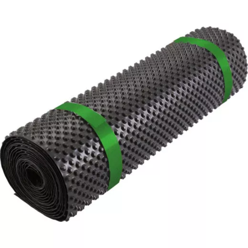 Мембрана шиповидная профилированная 600 гр/м2 (2х20м) для защиты сооружений от влаги и воды, защита гидроизоляции от механических повреждений в местах с повышенными нагрузками