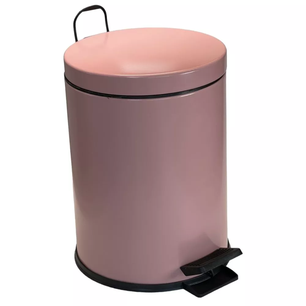 4501.2435 Відро для сміття з педаллю 12л, колір рожевий, діаметр 24см