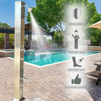 4957 Shower system for pool and beach, with overhead shower, 15x15x210cm 4957 Shower system for pool and beach, with overhead shower, 15x15x210cm