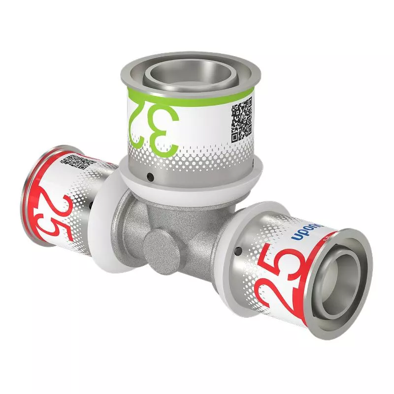 Тройник Uponor S-Press PLUS редукционный латунный 25-32-25