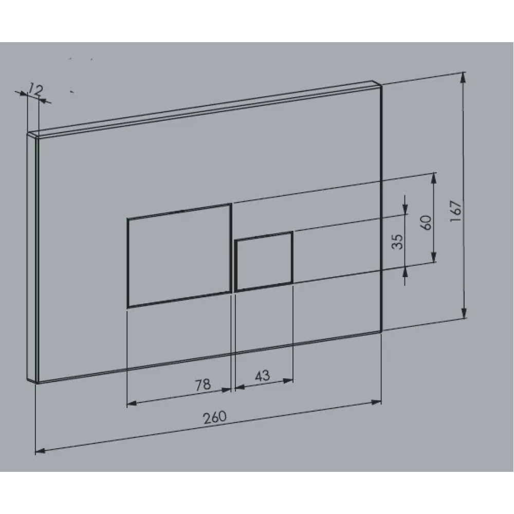 0073 Клавиша смыва для установки Golden 3/6 LT, квадрат 3D 0073 Клавиша смыва для установки Golden 3/6 LT, квадрат 3D