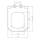 Cиденье для унитаза с микролифтом Forte 0412, Прямоугольное туалетное антибактериальное сиденье с крышкой