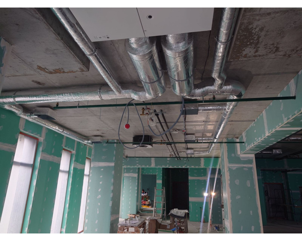 Installation of ventilation system with 9mm foil rubber sheet