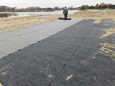 Поставка термофіксованого геотекстилю Santex Geo TRGP GREY 300 г/м² – Осокорки, 3-й шлюз