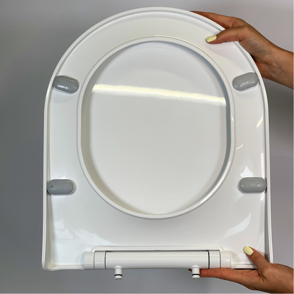 Крышка для унитаза из термопласта Short Inci 0342, Туалетное сиденье овальной формы с функцией быстрого снятия Крышка для унитаза из термопласта Short Inci 0342, Туалетное сиденье овальной формы с функцией быстрого снятия