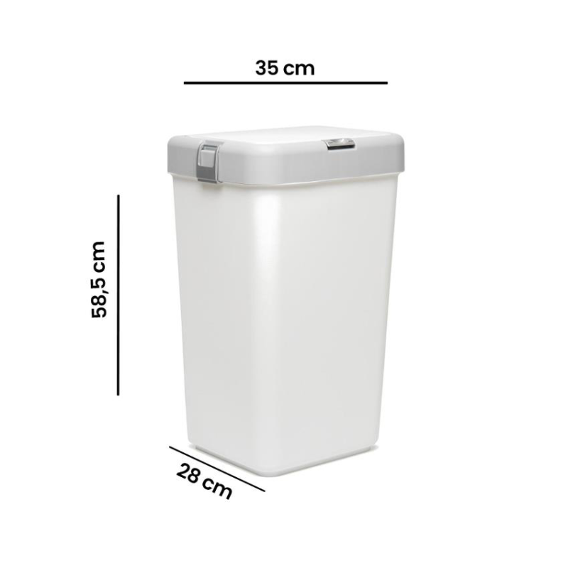 Корзина для белья одинарная 40л белая
