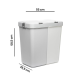 Корзина для белья двойная 40+40л, корзина для сортировки грязного белья 40+40л