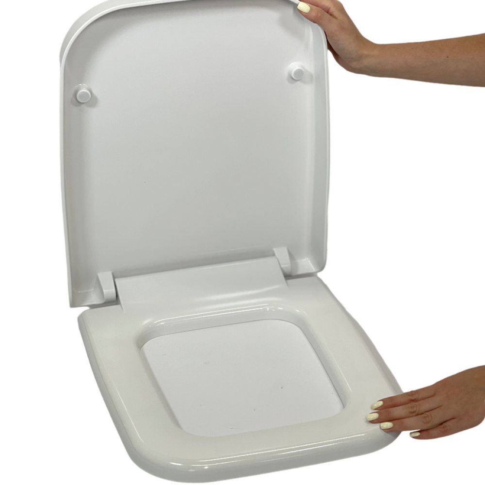 Крышка на унитаз из дюропласта с микролифтом Dolce 0406, Бесшумное туалетное сиденье для общественных мест Крышка на унитаз из дюропласта с микролифтом Dolce 0406, Бесшумное туалетное сиденье для общественных мест