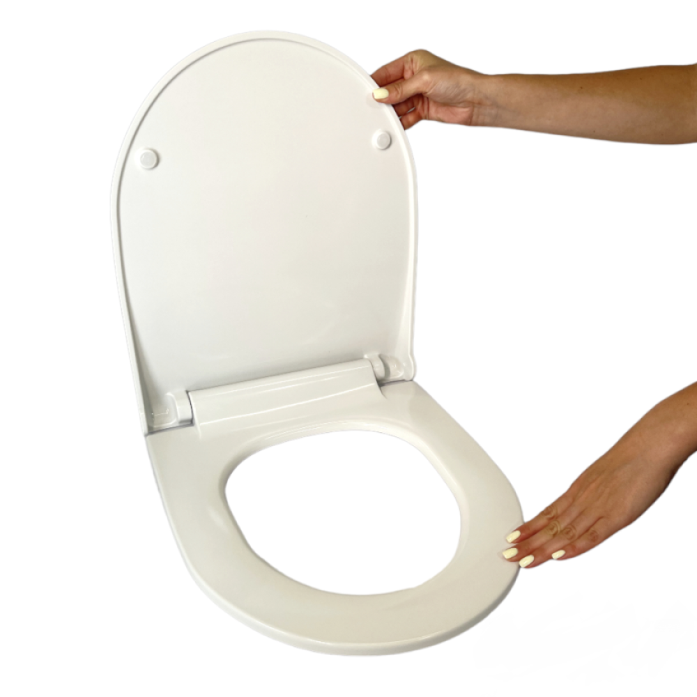 Сиденье для унитаза из дюропласта с крышкой с микролифтом Neva 0407, Крышка для унитаза усиленный материал Сиденье для унитаза из дюропласта с крышкой с микролифтом Neva 0407, Крышка для унитаза усиленный материал