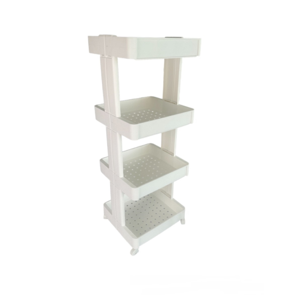 Полка-органайзер четырехъярусная пластиковая, полка этажерка напольная на четыре яруса Полка-органайзер четырехъярусная пластиковая, полка этажерка напольная на четыре яруса