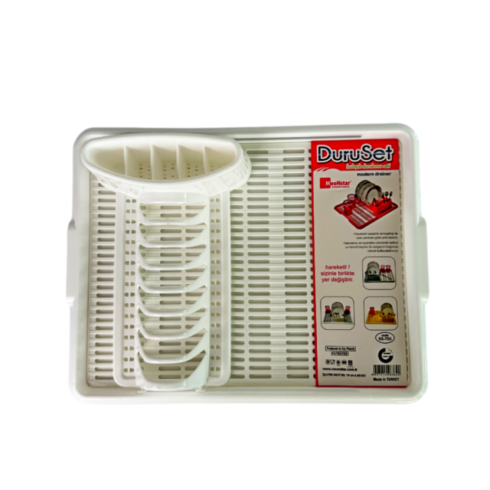 Пластиковая настольная сушилка для посуды с поддоном для сбора воды Пластиковая настольная сушилка для посуды с поддоном для сбора воды