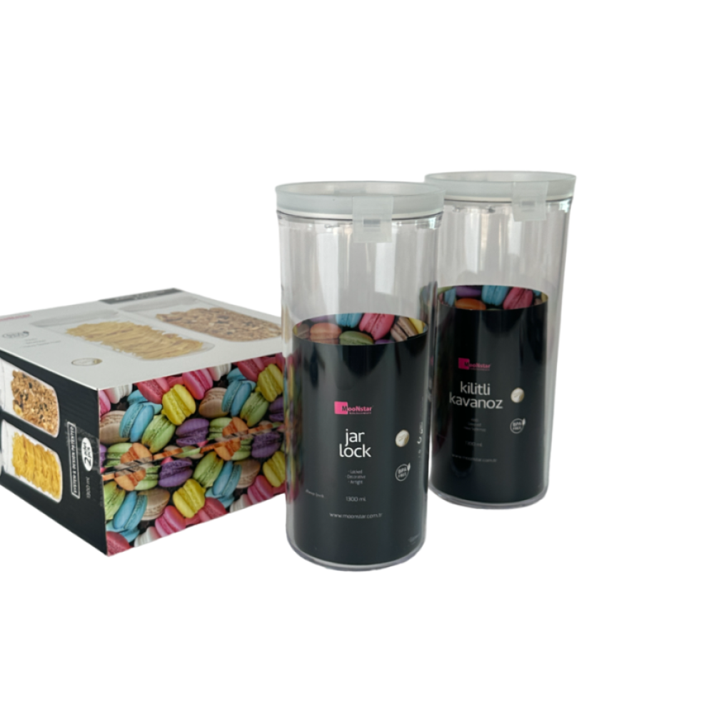 Набор акриловых контейнеров Jarlock 2шт круглой формы на 1,3л. Набор акриловых контейнеров Jarlock 2шт круглой формы на 1,3л.