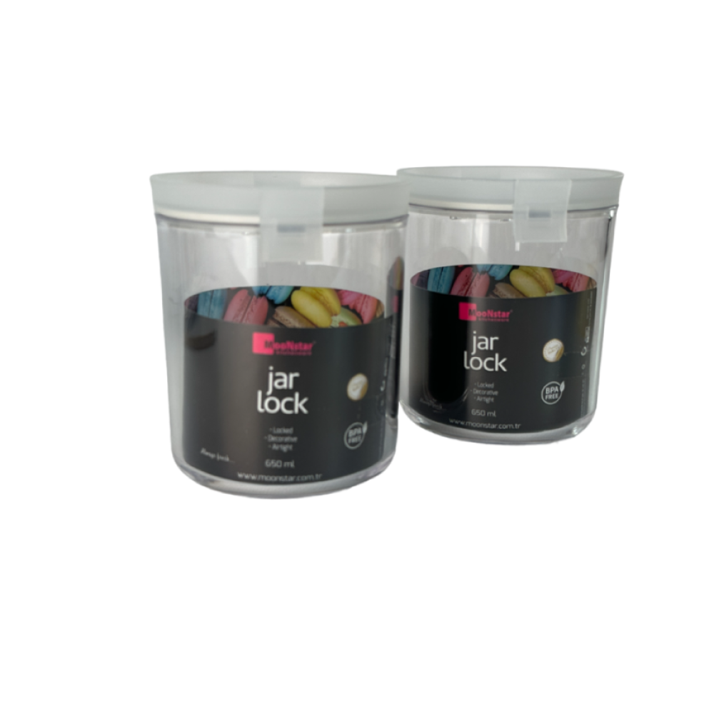 Набор акриловых контейнеров Jarlock 2шт круглой формы на 0,65л. Набор акриловых контейнеров Jarlock 2шт круглой формы на 0,65л.