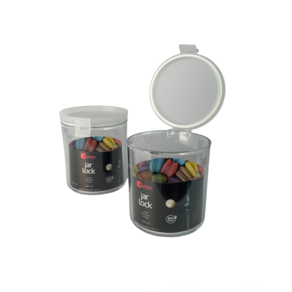 Набор акриловых контейнеров Jarlock 2шт круглой формы на 0,65л. Набор акриловых контейнеров Jarlock 2шт круглой формы на 0,65л.