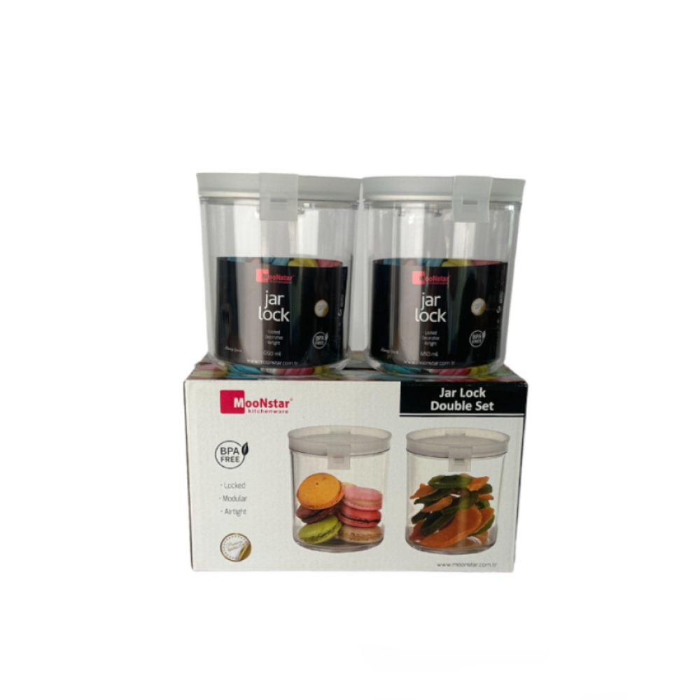 Набор акриловых контейнеров Jarlock 2шт круглой формы на 0,65л. Набор акриловых контейнеров Jarlock 2шт круглой формы на 0,65л.