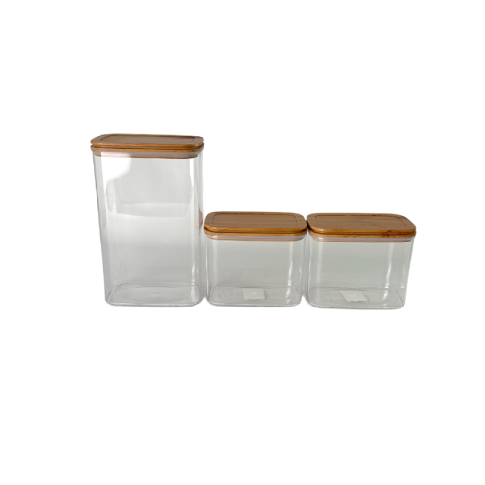 Набор акриловых контейнеров Max Plus 3шт с бамбуковой крышкой (1,1л + 2,25л + 1,1л) Набор акриловых контейнеров Max Plus 3шт с бамбуковой крышкой (1,1л + 2,25л + 1,1л)