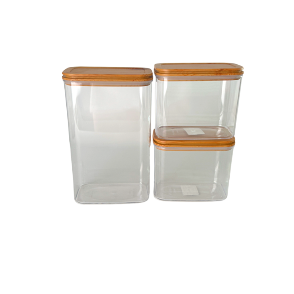 Набор акриловых контейнеров Max Plus 3шт с бамбуковой крышкой (1,1л + 2,25л + 1,1л) Набор акриловых контейнеров Max Plus 3шт с бамбуковой крышкой (1,1л + 2,25л + 1,1л)
