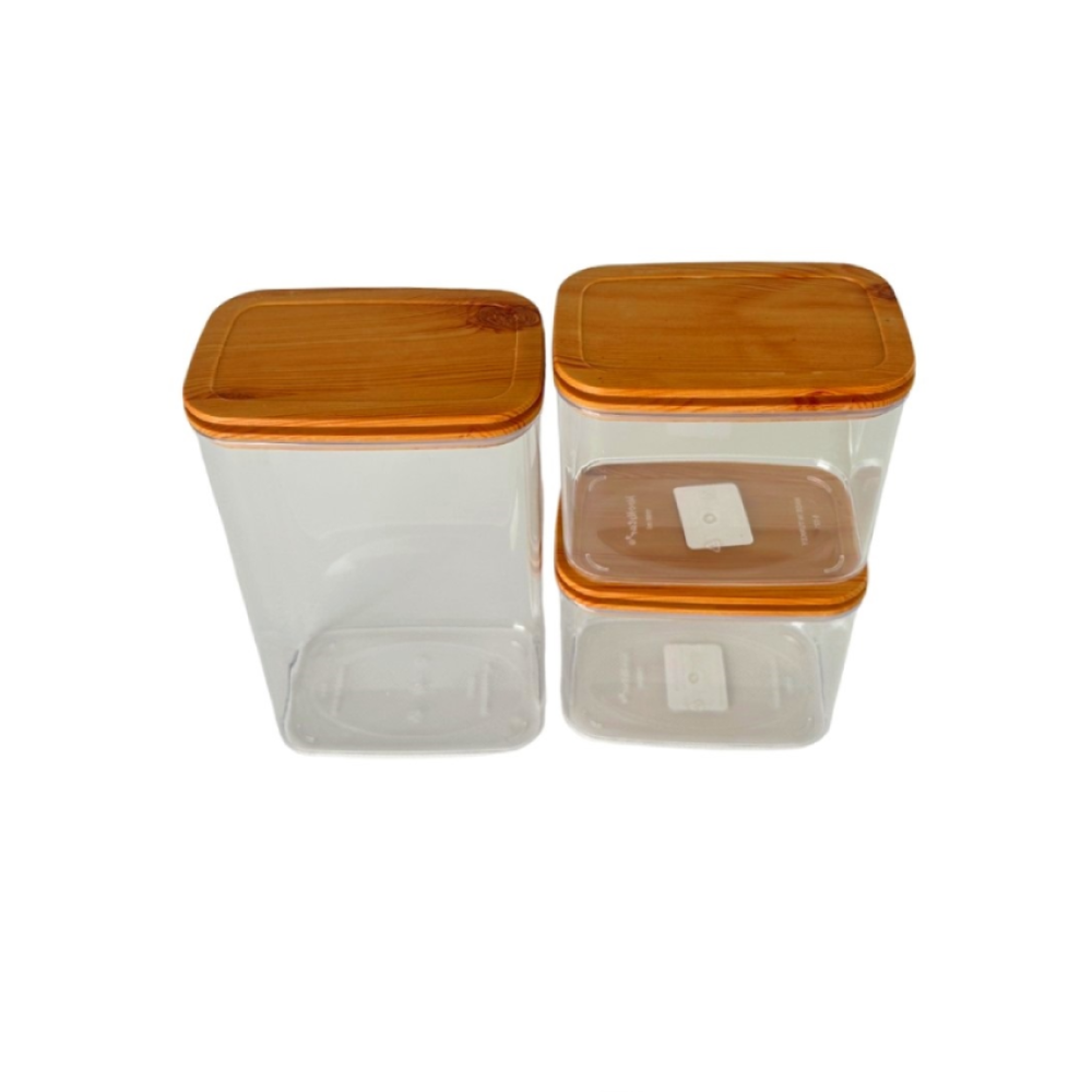 Набор акриловых контейнеров Max Plus 3шт с бамбуковой крышкой (1,1л + 2,25л + 1,1л) Набор акриловых контейнеров Max Plus 3шт с бамбуковой крышкой (1,1л + 2,25л + 1,1л)