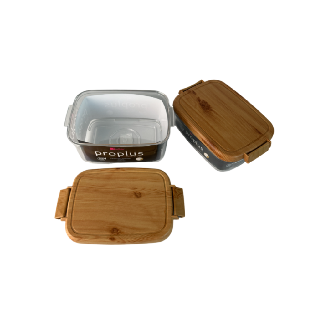 Набор акриловых контейнеров ProPlus 2шт прямоугольной формы с бамбуковой крышкой на 1,4л и 2л Набор акриловых контейнеров ProPlus 2шт прямоугольной формы с бамбуковой крышкой на 1,4л и 2л