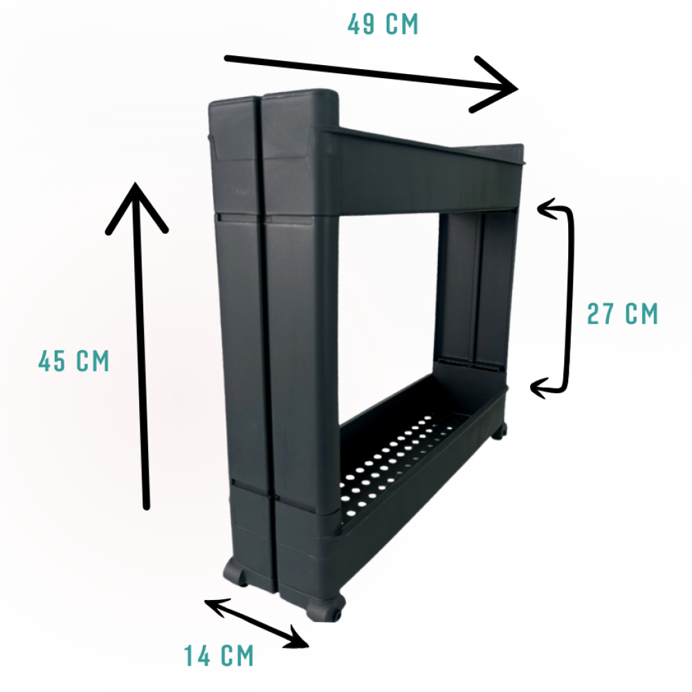 Полка-органайзер двухъярусная на колесах пластиковая, полка-этажка напольная Полка-органайзер двухъярусная на колесах пластиковая, полка-этажка напольная