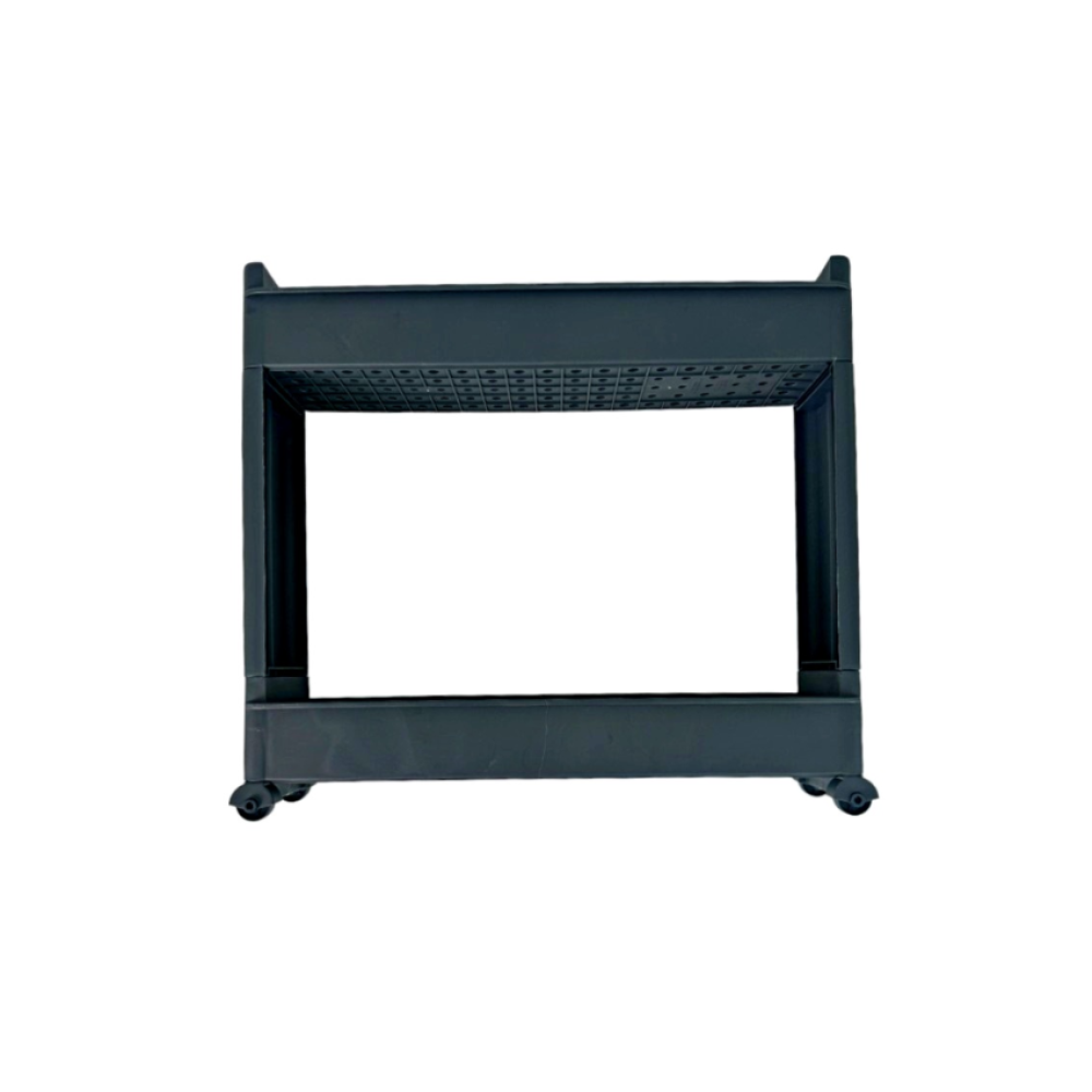 Полка-органайзер двухъярусная на колесах пластиковая, полка-этажка напольная Полка-органайзер двухъярусная на колесах пластиковая, полка-этажка напольная