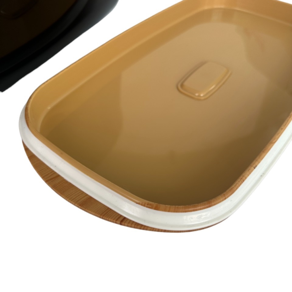 Хлебница черная с бамбуковой крышкой 23х42х21см Хлебница черная с бамбуковой крышкой 23х42х21см