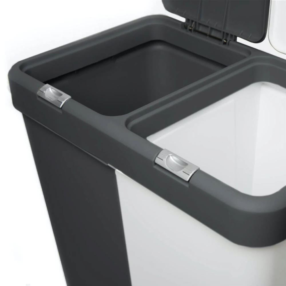 Кошик для білизни подвійний 40+40л, корзина для сортування брудної білизни 40+40л Кошик для білизни подвійний 40+40л, корзина для сортування брудної білизни 40+40л