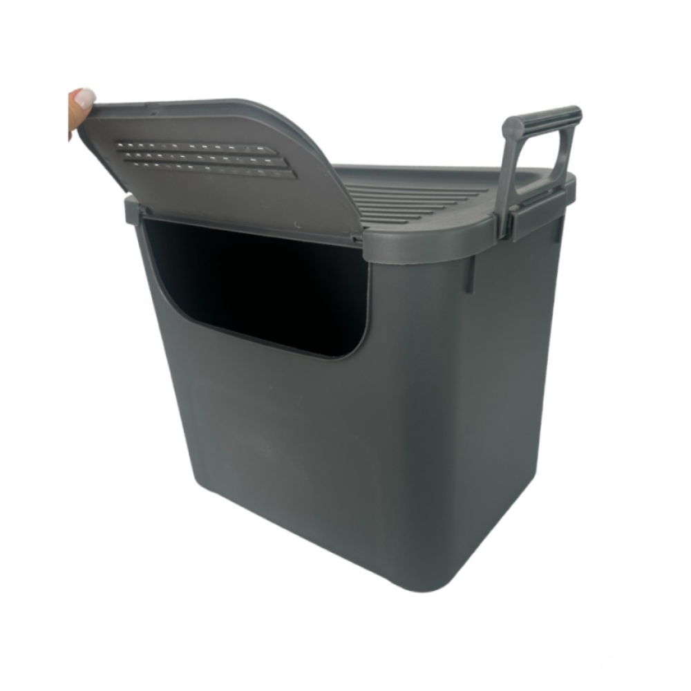 Органайзер с крышкой на 30л. универсальный пластиковый антрацит. Органайзер с крышкой на 30л. универсальный пластиковый антрацит.