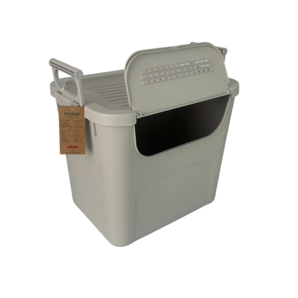 Органайзер с крышкой на 30л универсальный пластиковый серый Органайзер с крышкой на 30л универсальный пластиковый серый