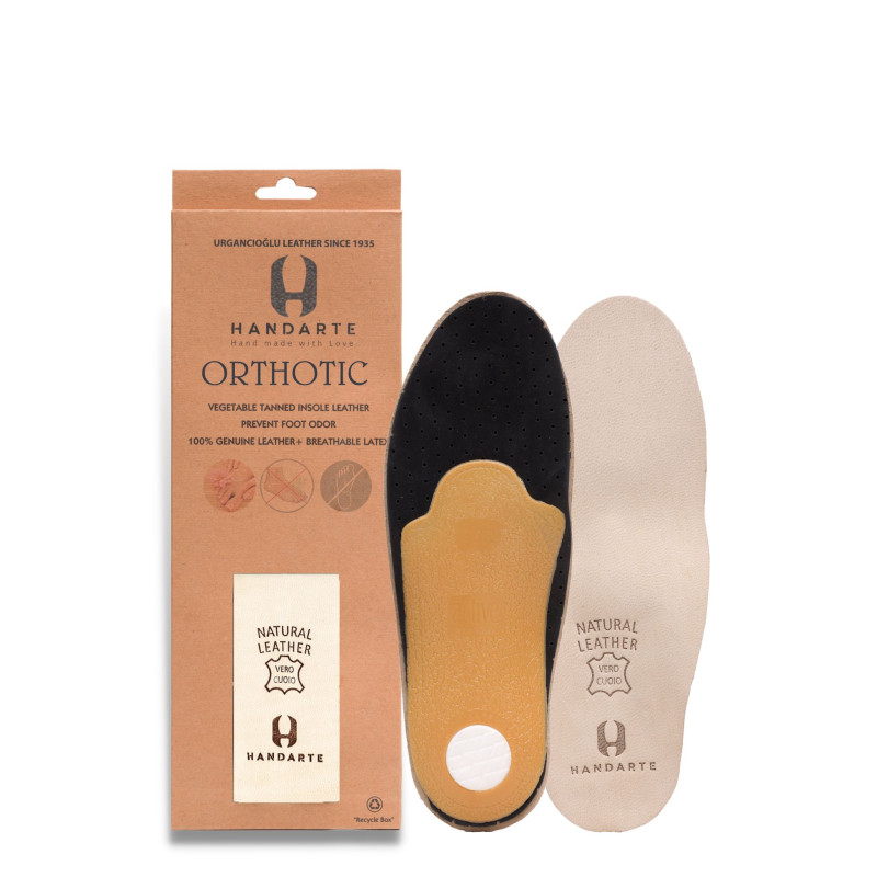 Устілки шкіряні ортопедичні з активованим вугіллям ORTHOTIC (41-42 розмір)